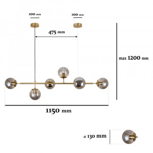 Люстра 7529802-6 BRZ+BK