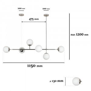 Люстра 7529802-6 CR+WH