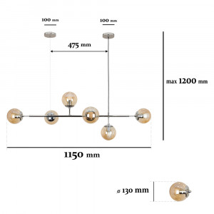 Люстра 7529802-6 CR+BR
