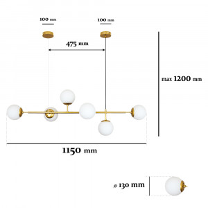 Люстра 7529802-6 GD+WH
