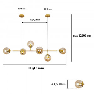 Люстра 7529802-6 GD+BR