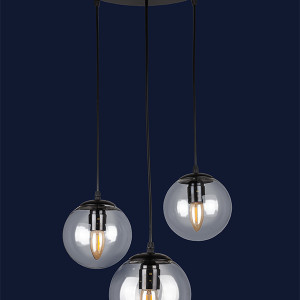 Підвісний світильник 756PR150F-3 BK+CL (300)