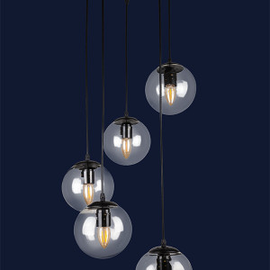 Підвісний світильник 756PR150F-5 BK+CL (300)