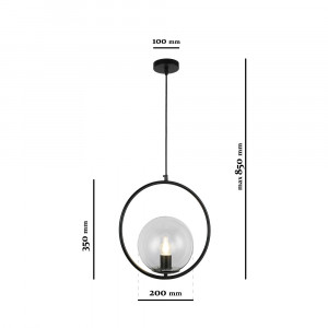 Підвісний світильник 9163620-1 BK+CL
