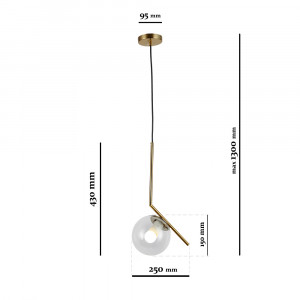 Підвісний світильник 9163814-1 BRZ+CL
