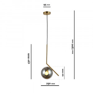 Підвісний світильник 9163814-1 BRZ+BK