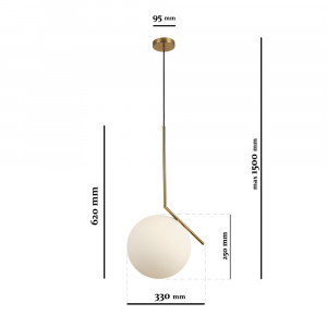 Підвісний світильник 9163816-1 BRZ+WH