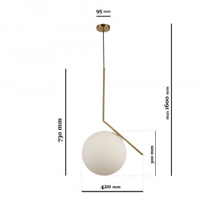 Підвісний світильник 9163817-1 BRZ+WH