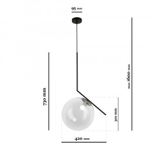 Підвісний світильник 9163817-1 BK+CL