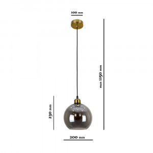 Підвісний світильник 91610F-1 BRZ+BK