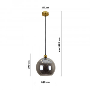 Підвісний світильник 91611F-1 BRZ+BK