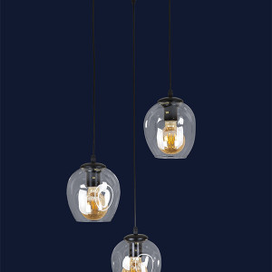 Підвісний світильник 756PR0231F-3 BK+CL (300)