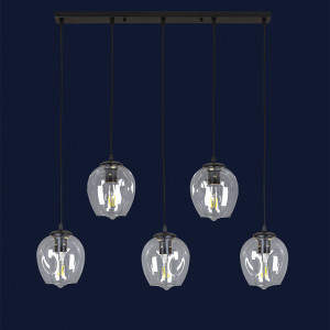 Підвісний світильник 756PR0231F-5 BK+CL (700)