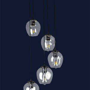 Підвісний світильник 756PR0231F-5 BK+CL (300)