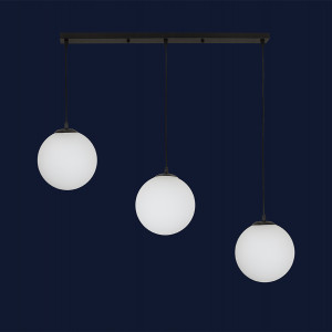 Підвісний світильник 756glass200F-3 BK+WH (700)