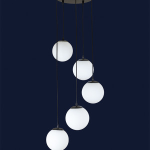 Підвісний світильник 756PR150F-5 BK+WH (300)