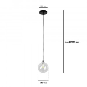 Підвісний світильник 761P120F-1 BK+CL