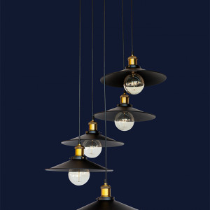 Підвісний світильник 752PB9-5 BK(300)