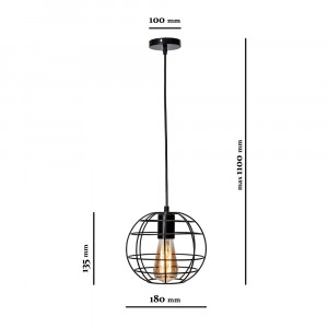 Підвісний світильник 756PR2175-1 BK E27