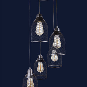 Підвісний світильник 907008F-5 BK (300)