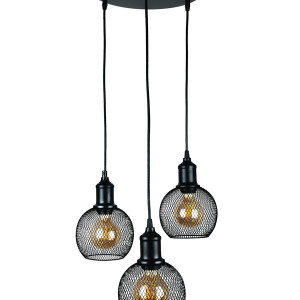 Підвісний світильник 907011F-3 BK (300)