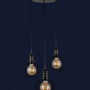 Підвісний світильник 907011F-3 BK (300)