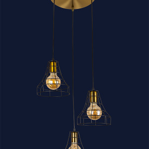 Підвісний світильник 7528876F-3 BRZ+BK (300)