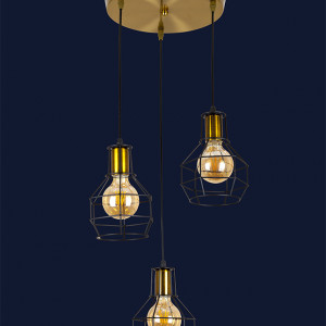 Підвісний світильник 756PR1618F-3 BRZ+BK (300)