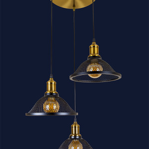 Підвісний світильник 907009F-3 BRZ+BK (300)