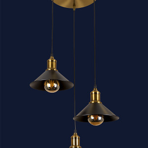 Підвісний світильник 707P103F-3 BRZ+BK (300)