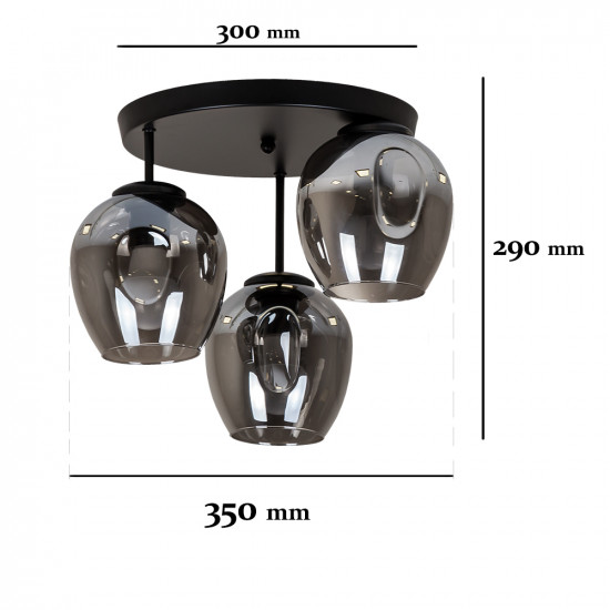 Люстра 756HPR0231F-3 BK+BK (300) Зображення №2 Люстра 756HPR0231F-3 BK+BK (300) фото № 2