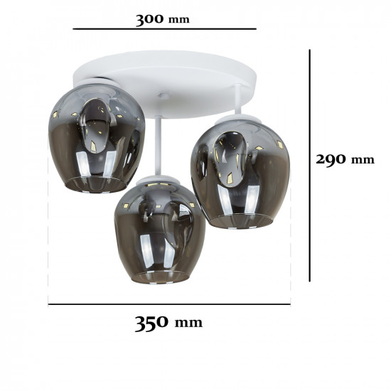 Люстра 756HPR0231F-3 WH+BK (300) Зображення №2 Люстра 756HPR0231F-3 WH+BK (300) фото № 2