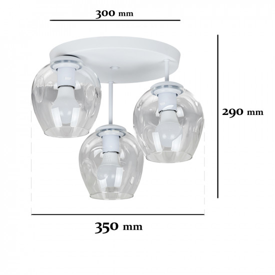 Люстра 756HPR0231F-3 WH+CL (300) Зображення №2 Люстра 756HPR0231F-3 WH+CL (300) фото № 2