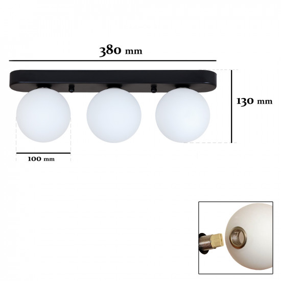 Люстра 761X100F-3 BK+WH (380) Зображення №2 Люстра 761X100F-3 BK+WH (380) фото № 2