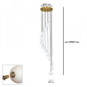 Підвісний світильник 761P1012F-12 BRZ+WH (300)