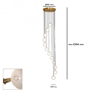 Підвісний світильник 761P1012F-12 BRZ+CLWH (300)
