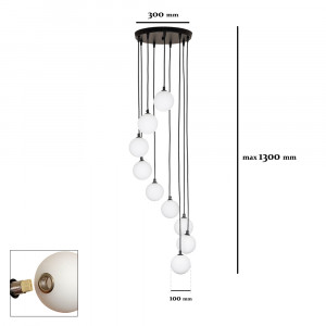 Підвісний світильник 761P1009F-9 BK+WH (300)
