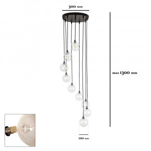 Підвісний світильник 761P1009F-9 BK+CL (300)