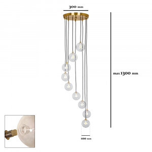 Підвісний світильник 761P1009F-9 BRZ+CL (300)