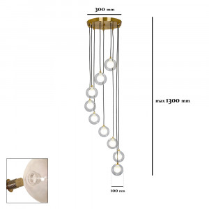 Підвісний світильник 761P1009F-9 BRZ+CLWH (300)