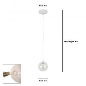 Підвісний світильник 761P100F-1 WH+CL