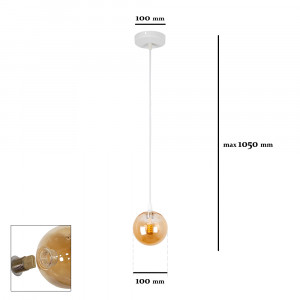 Підвісний світильник 761P100F-1 WH+BR