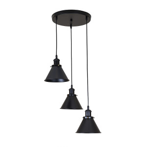 Підвісний світильник 707PB102F-3 BK (300)