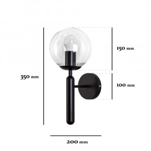 Бра 999W2015F-1 BK+CL