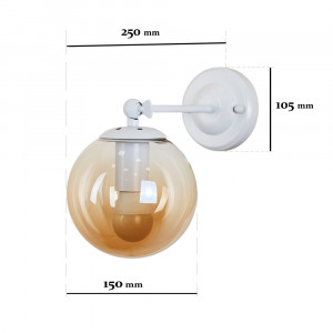 Бра 756WPR150F-1 WH+BR