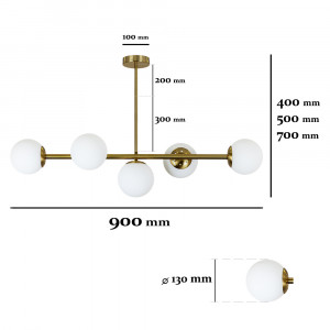 Люстра 7529906-5 BRZ+WH