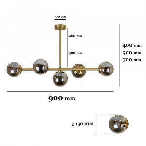 Люстра 7529906-5 BRZ+BK