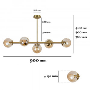 Люстра 7529906-5 BRZ+BR