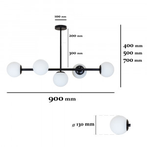 Люстра 7529906-5 BK+WH