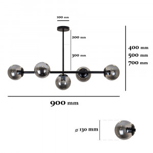 Люстра 7529906-5 BK+BK